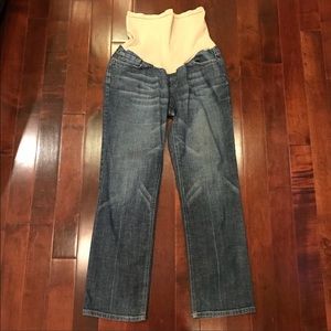 Indigo Blue Maternity Petite Medium Denim Jeans